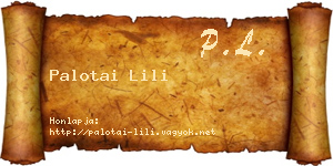 Palotai Lili névjegykártya